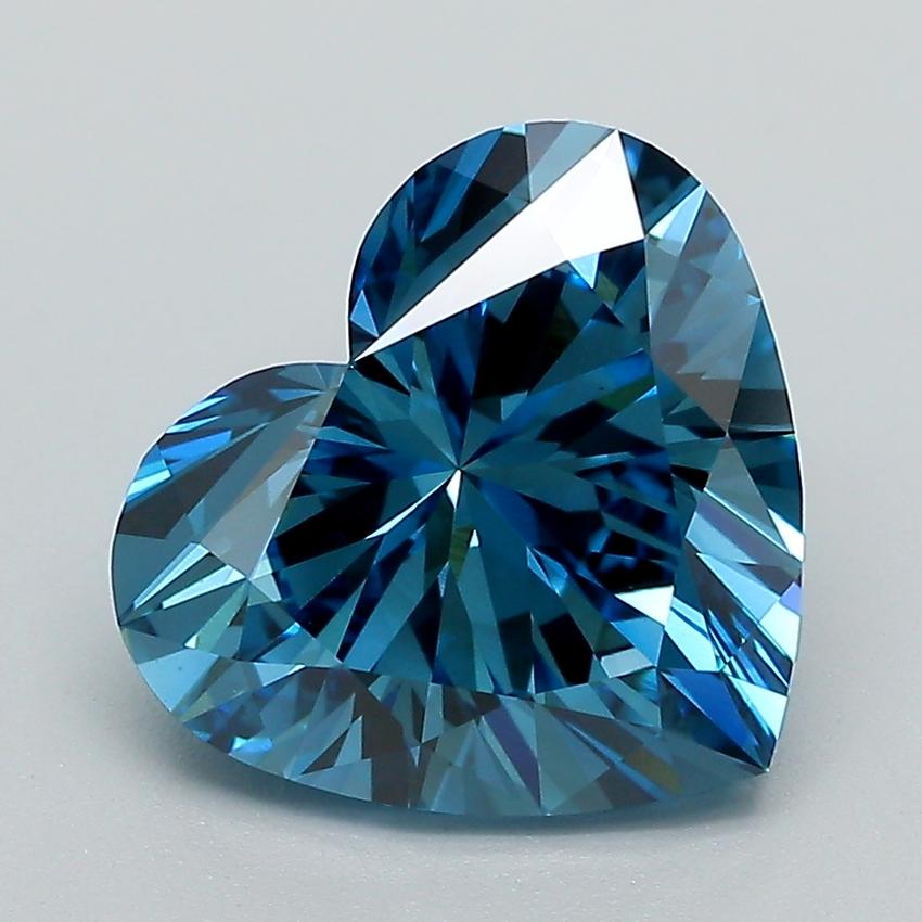 4.13 Ct. Fancy Vivid Blue Heart Lab Grown Diamond