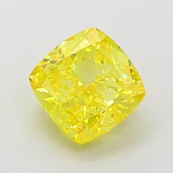 1.53 Ct. Fancy Vivid Yellow Cushion Lab Grown Diamond