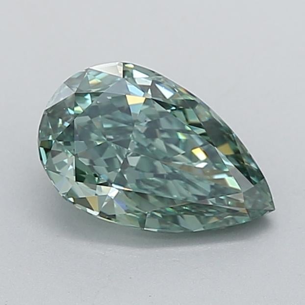 1.28 Ct. Fancy Vivid  Green Pear Lab Grown Diamond