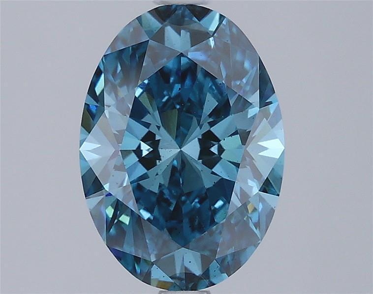 2.04 Ct. Fancy Vivid Blue Oval Lab Grown Diamond