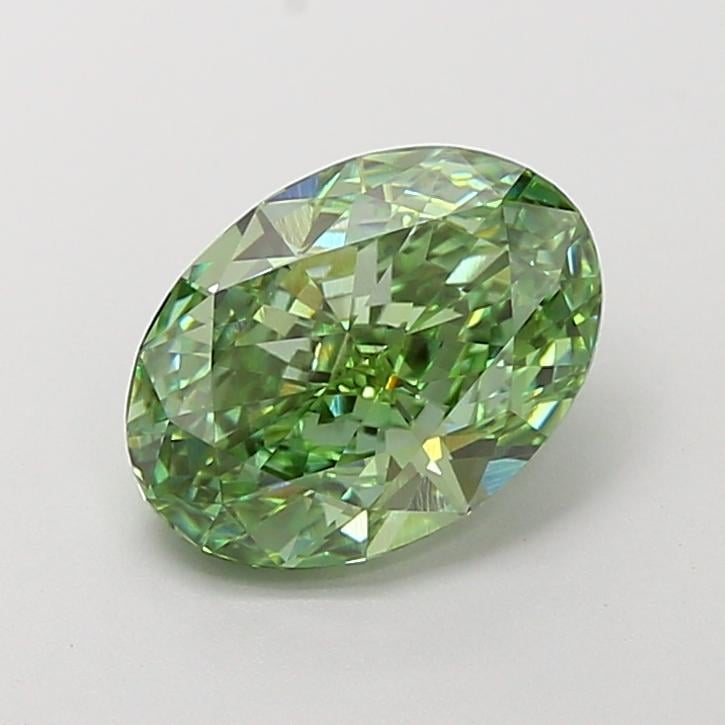 2.71 Ct. Fancy Vivid Green Oval Lab Grown Diamond