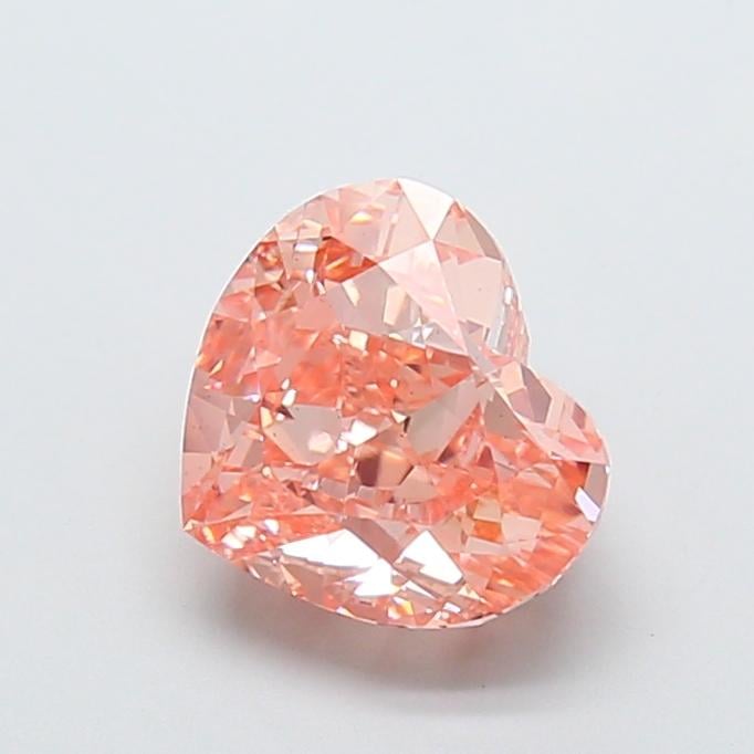 3.06 Ct. Fancy Intense Pinkish Orange Heart Lab Grown Diamond