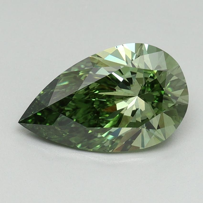 1.58 Ct. Fancy Vivid Green Pear Lab Grown Diamond