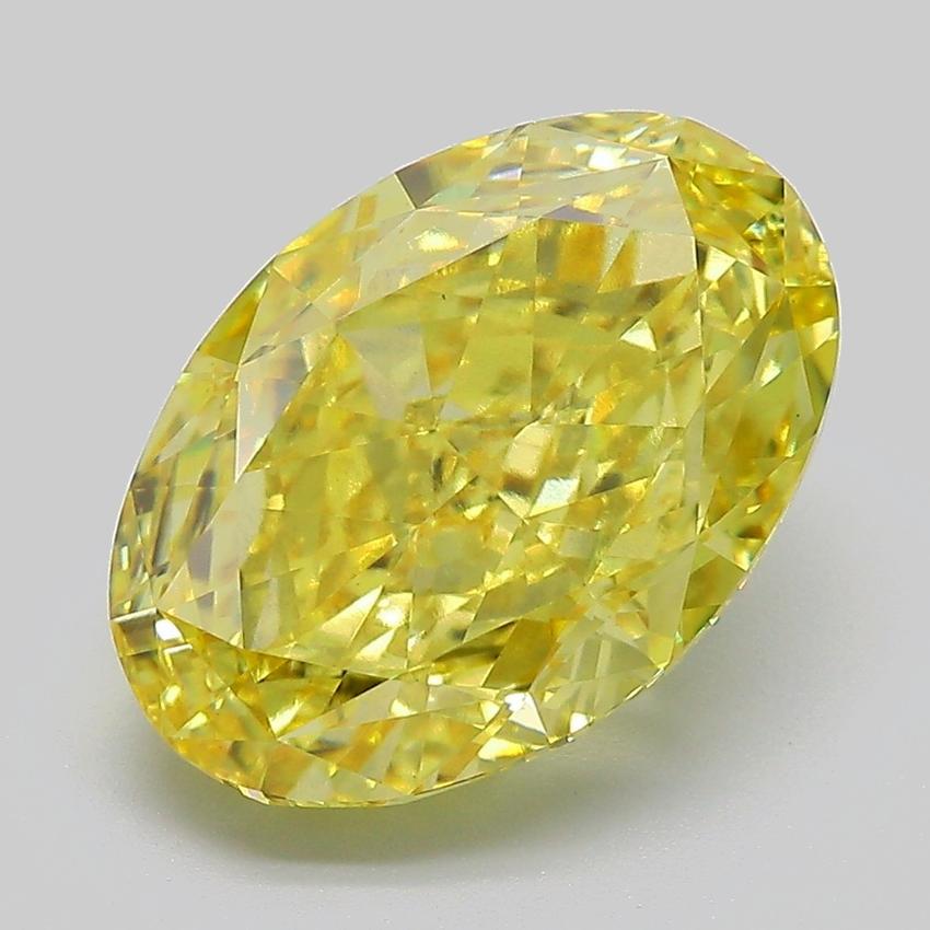 5.57 Ct. Fancy Vivid Yellow Oval Lab Grown Diamond