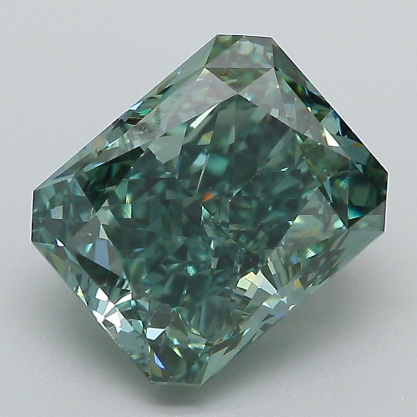 4.16 Ct. Fancy Vivid  Green Radiant Lab Grown Diamond