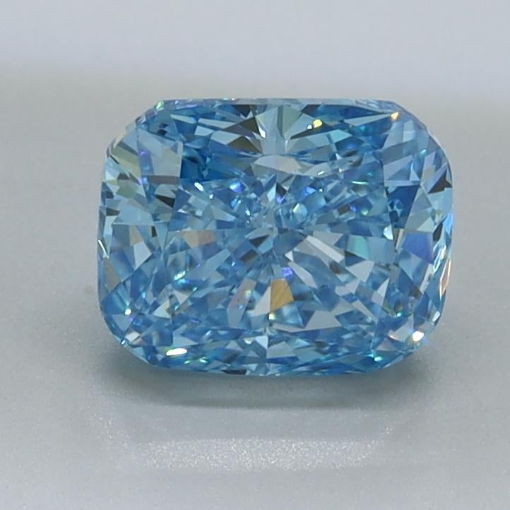 1.18 Ct. Fancy Vivid Blue Cushion Lab Grown Diamond