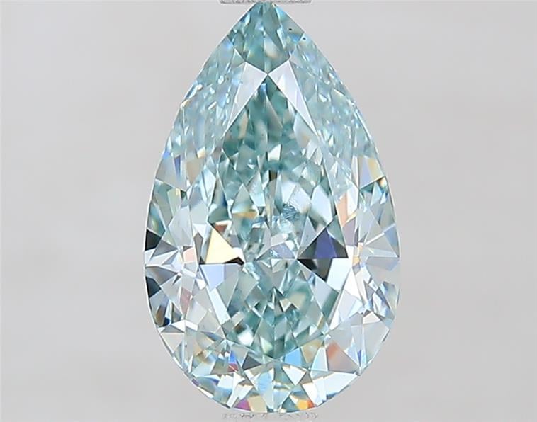 1.60 Ct. Fancy Intense Greenish Blue Pear Lab Grown Diamond