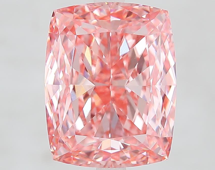 6.66 Ct. Fancy Vivid Pink Cushion Lab Grown Diamond