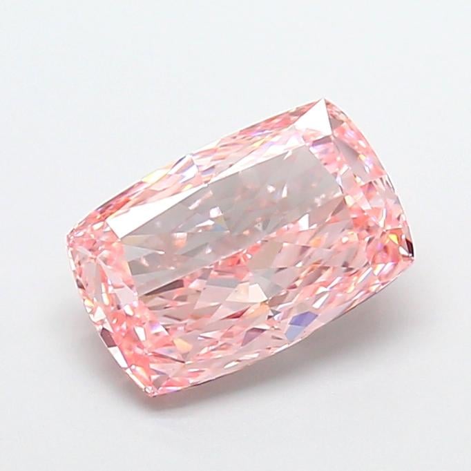 3.59 Ct. Fancy Vivid New_Mst Pink Cushion Lab Grown Diamond