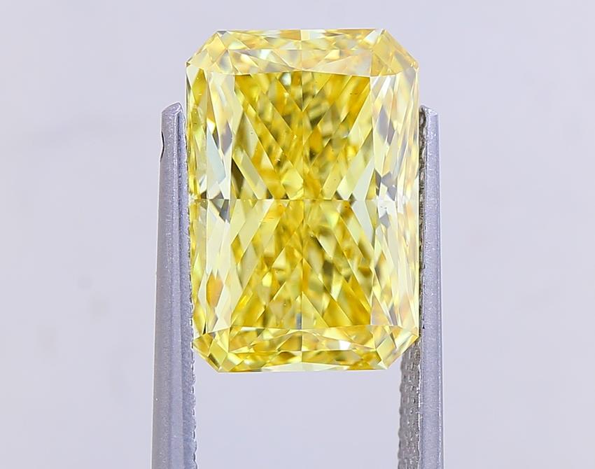 5.01 Ct. Fancy Vivid Yellow Radiant Lab Grown Diamond