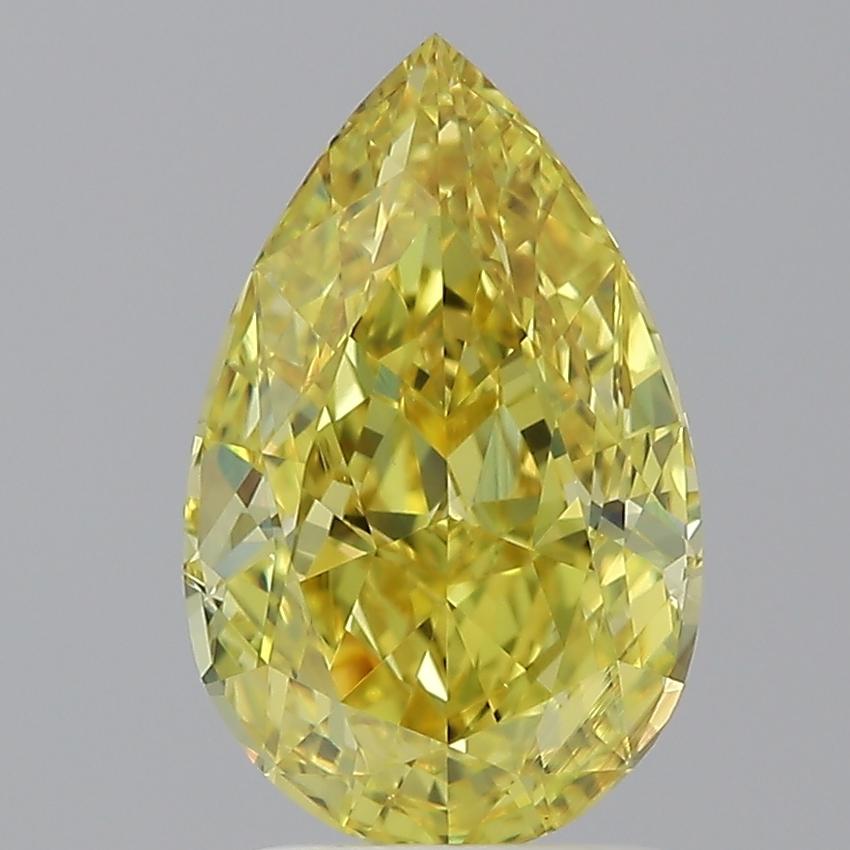 2.02 Ct. Fancy Vivid  Yellow Pear Diamond