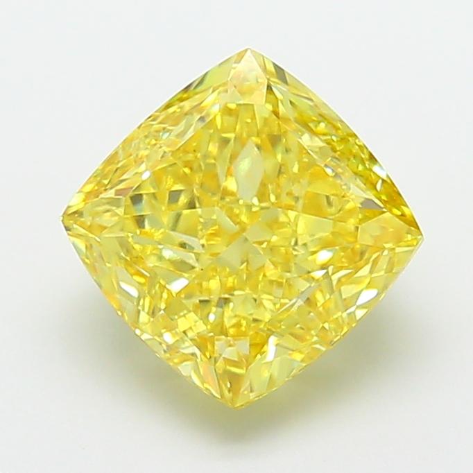 5.03 Ct. Fancy Intense  Yellow Cushion Lab Grown Diamond
