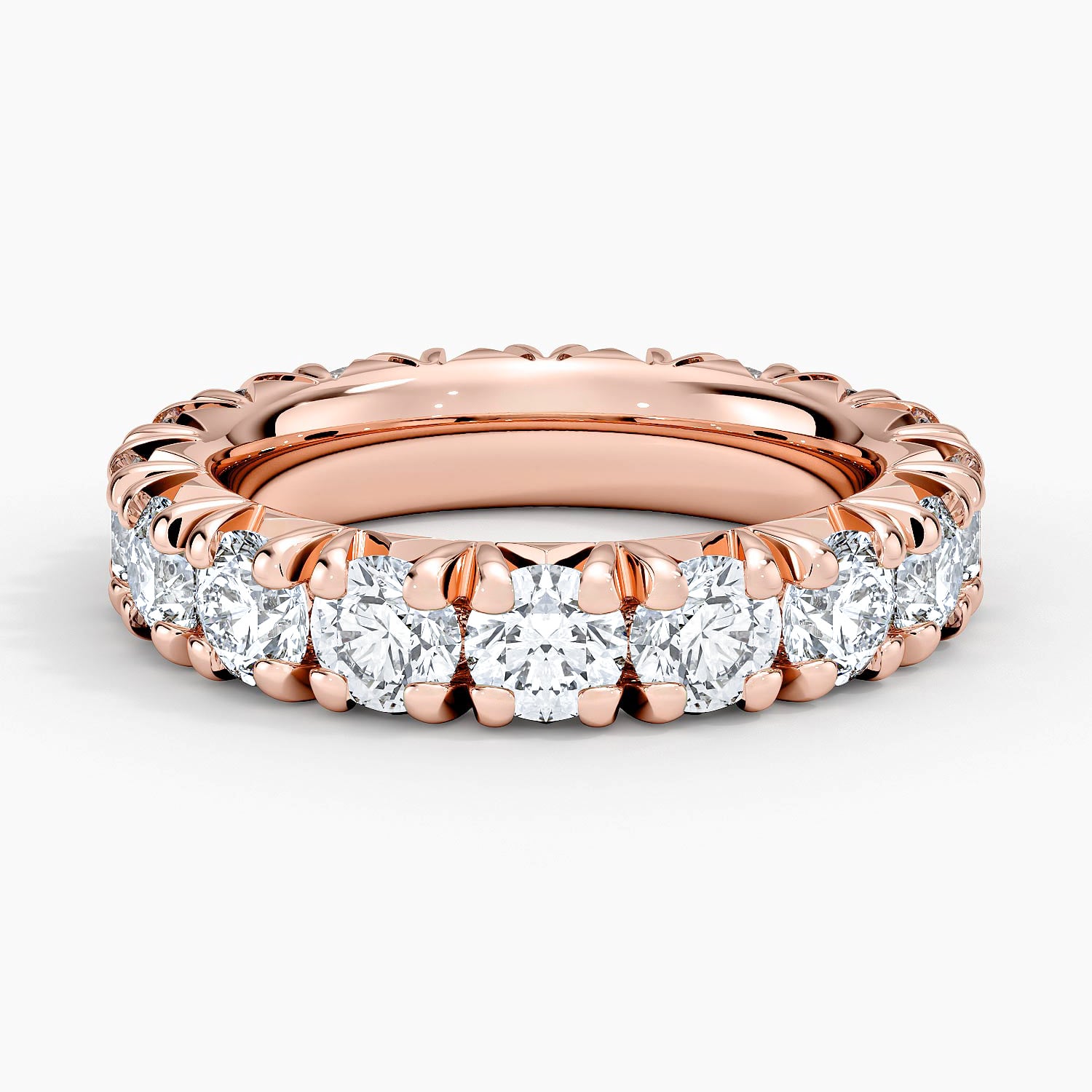 Rose gold diamond engagement ring with surprise diamond details