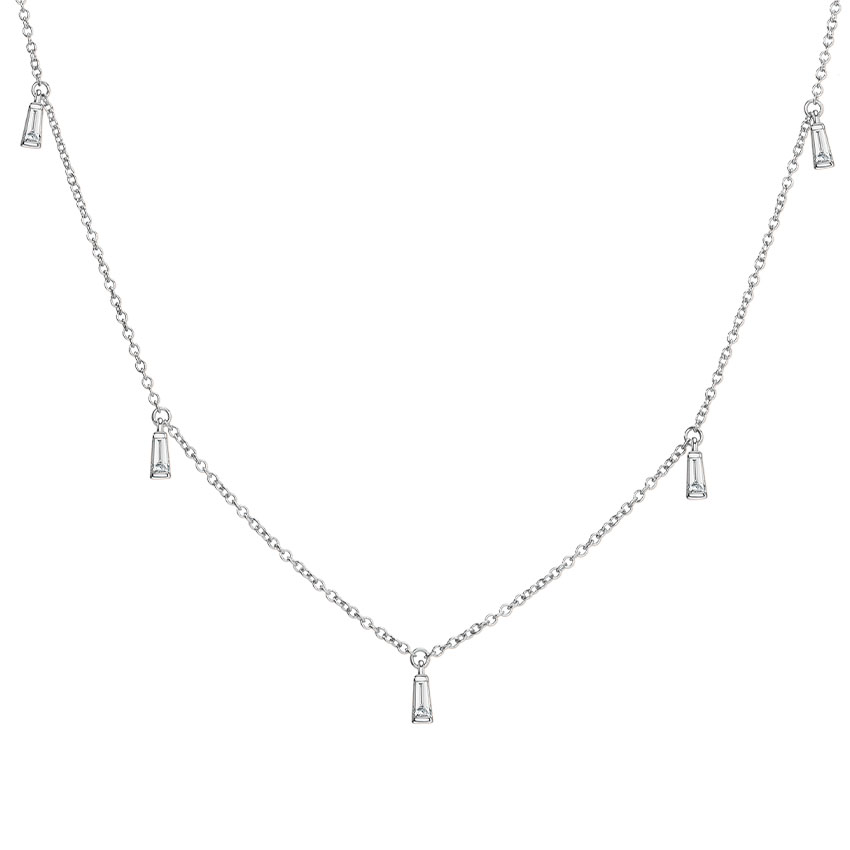 Five Baguette Diamond Strand Necklace 