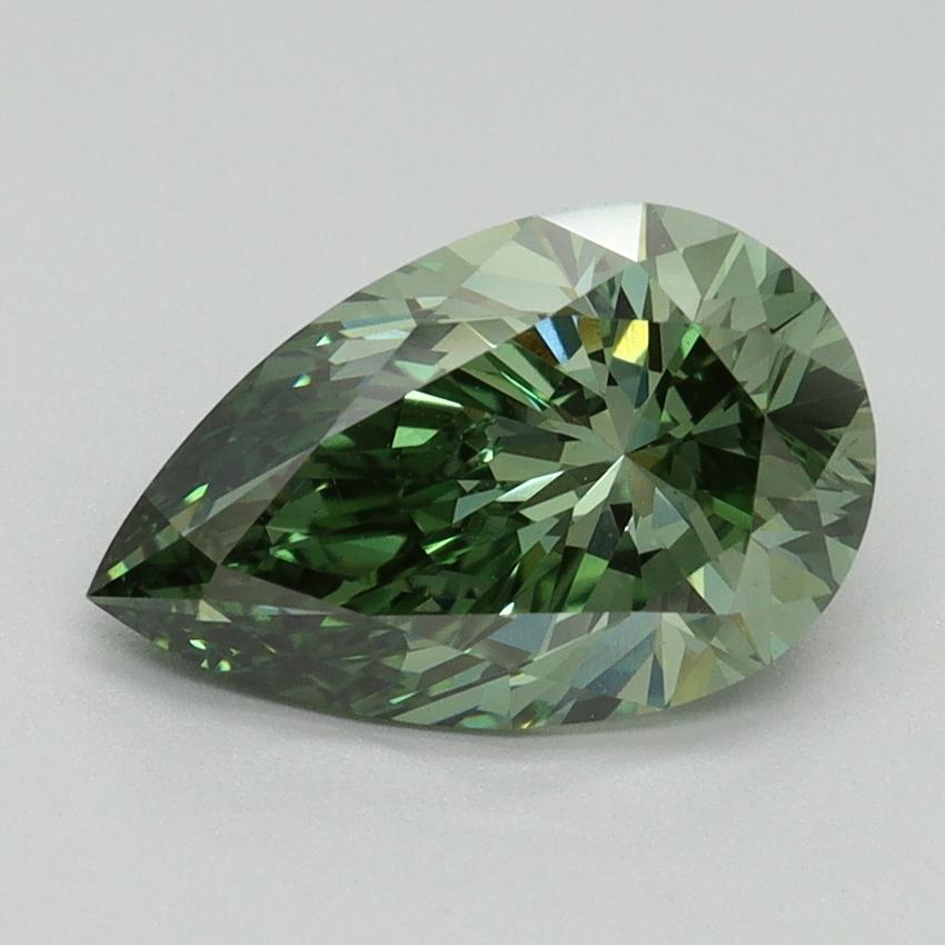 2.11 Ct. Fancy Vivid Green Pear Lab Grown Diamond