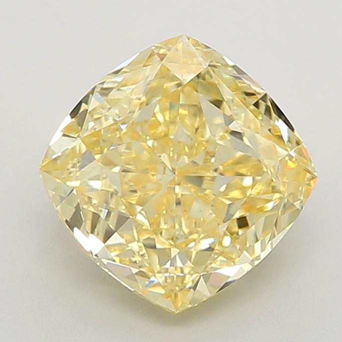 2.53 Ct. Fancy Vivid Yellow Cushion Lab Grown Diamond