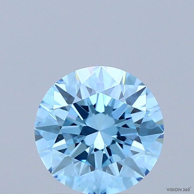 1.33 Ct. Fancy Vivid Blue Round Lab Grown Diamond