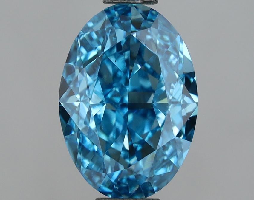 1.52 Ct. Fancy Vivid  Blue Oval Lab Grown Diamond