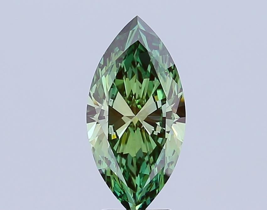3.81 Ct. Fancy Vivid Green Marquise Lab Grown Diamond