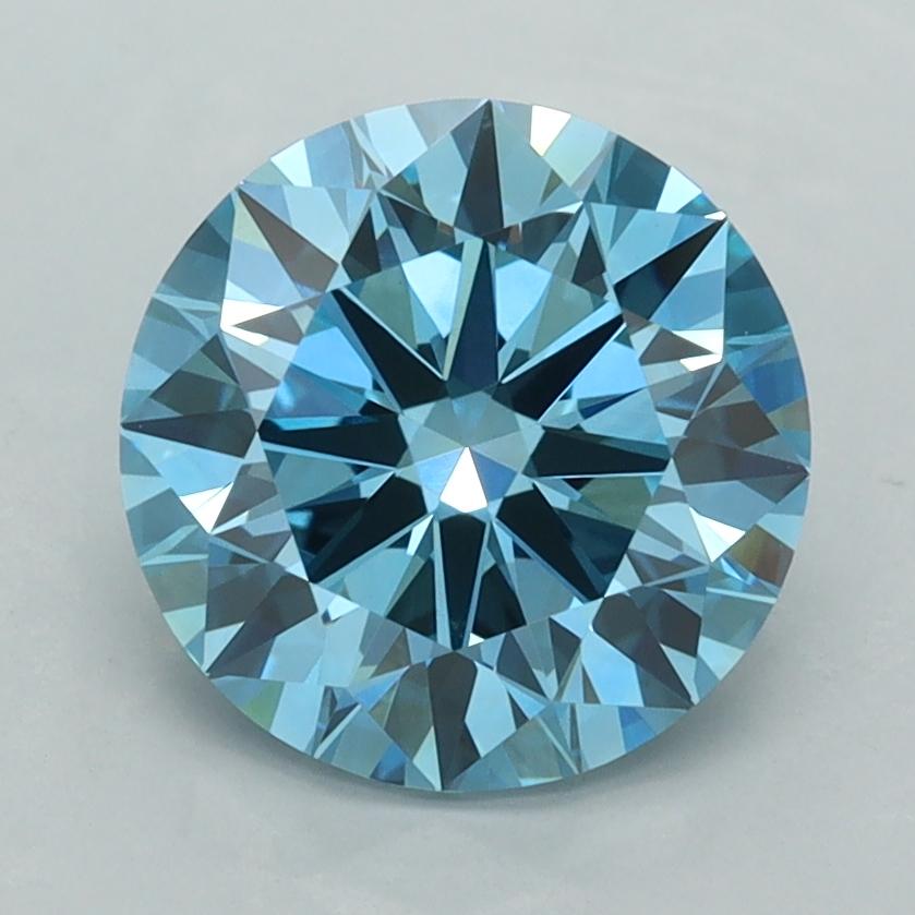 2.51 Ct. Fancy Vivid  Blue Round Lab Grown Diamond