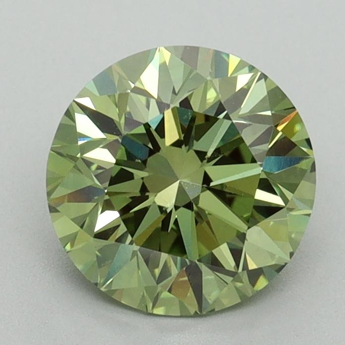 1.53 Ct. Fancy Vivid Green Round Lab Grown Diamond