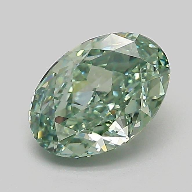 1.02 Ct. Fancy Vivid  Green Oval Lab Grown Diamond