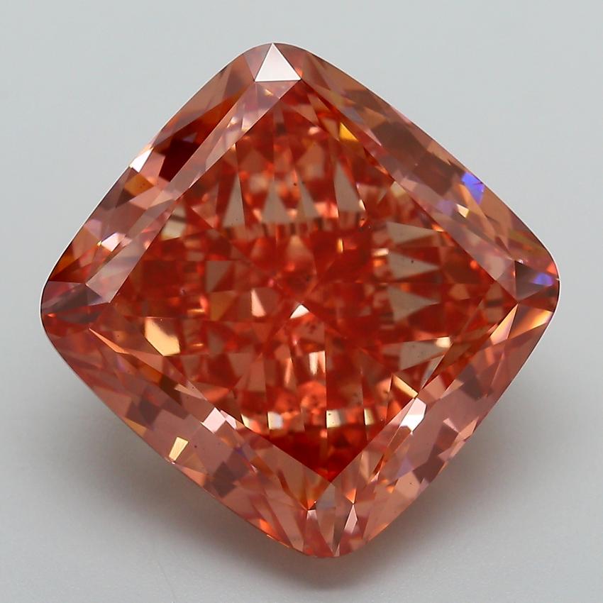 13.35 Ct. Fancy Vivid  Pink Cushion Lab Grown Diamond