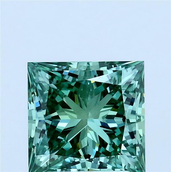 2.03 Ct. Fancy Vivid Green Princess Lab Grown Diamond