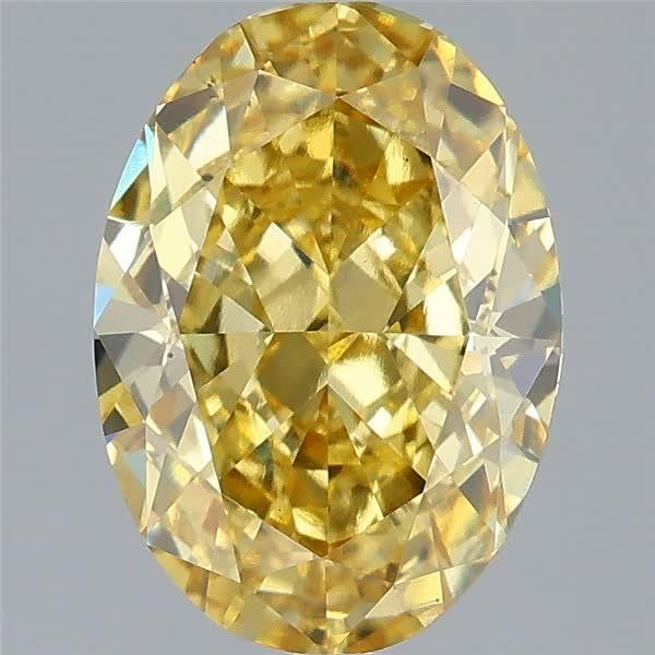 3.09 Ct. Fancy Vivid Yellow Oval Lab Grown Diamond