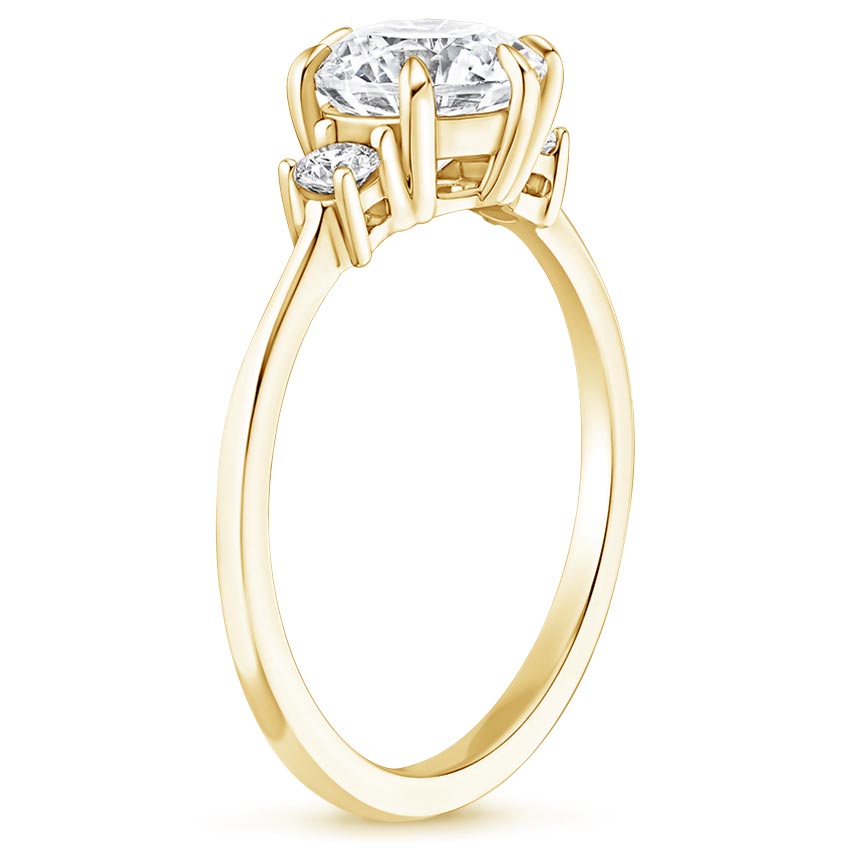 18K Yellow Gold Six Prong Selene Diamond Ring (1/10 ct. tw.), large side view