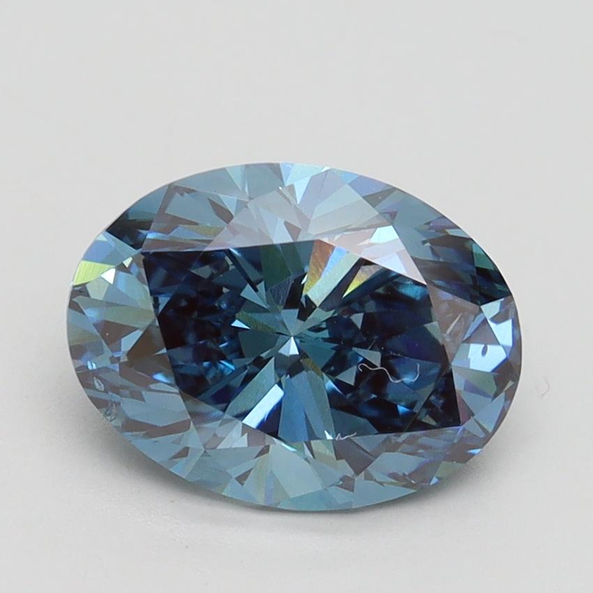 2.03 Ct. Fancy Vivid Blue Oval Lab Grown Diamond