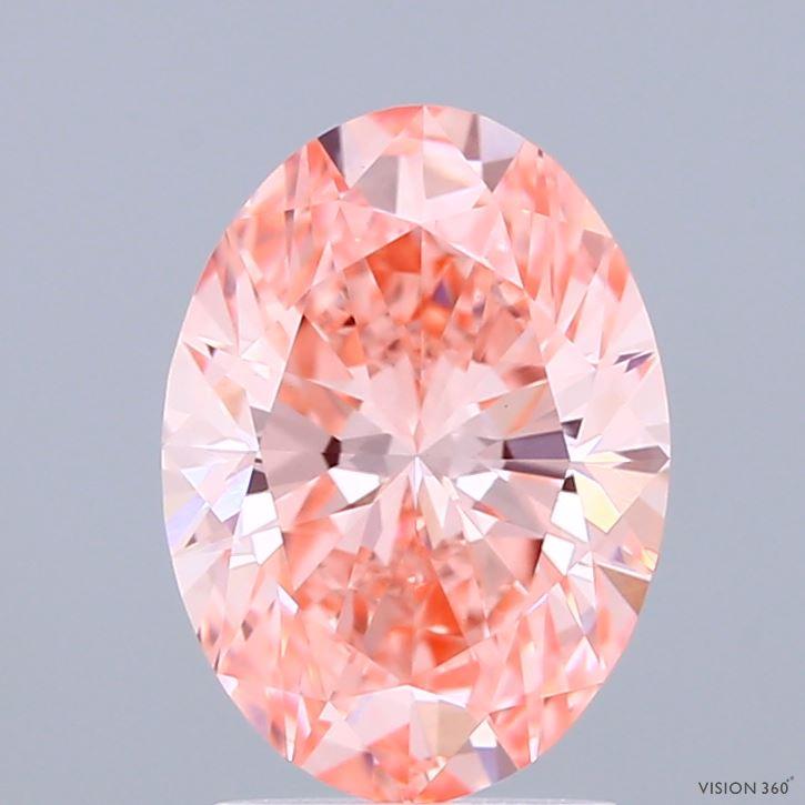 2.04 Ct. Fancy Vivid Pink Oval Lab Grown Diamond