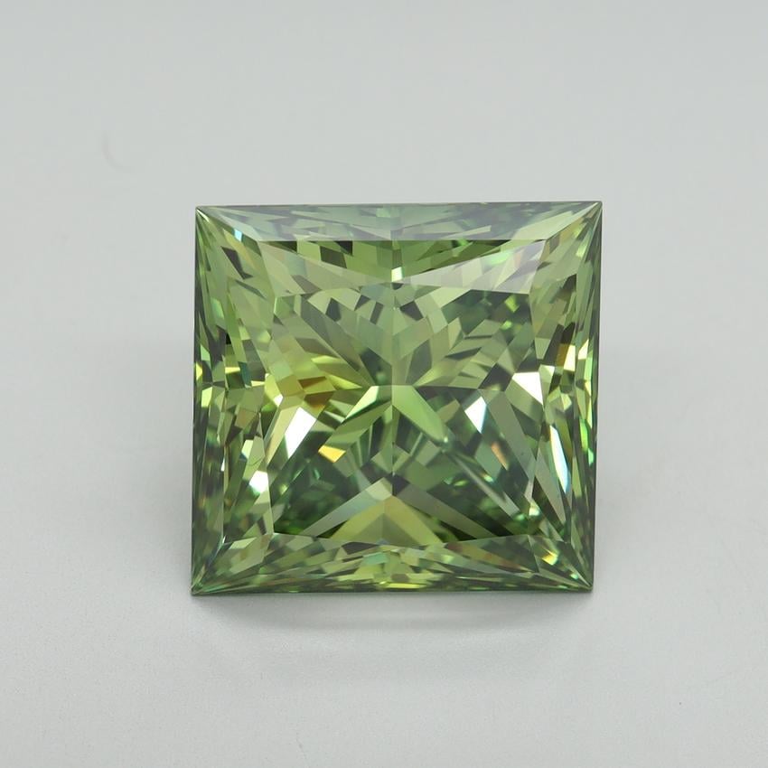 10.25 Ct. Fancy Vivid Green Princess Lab Grown Diamond