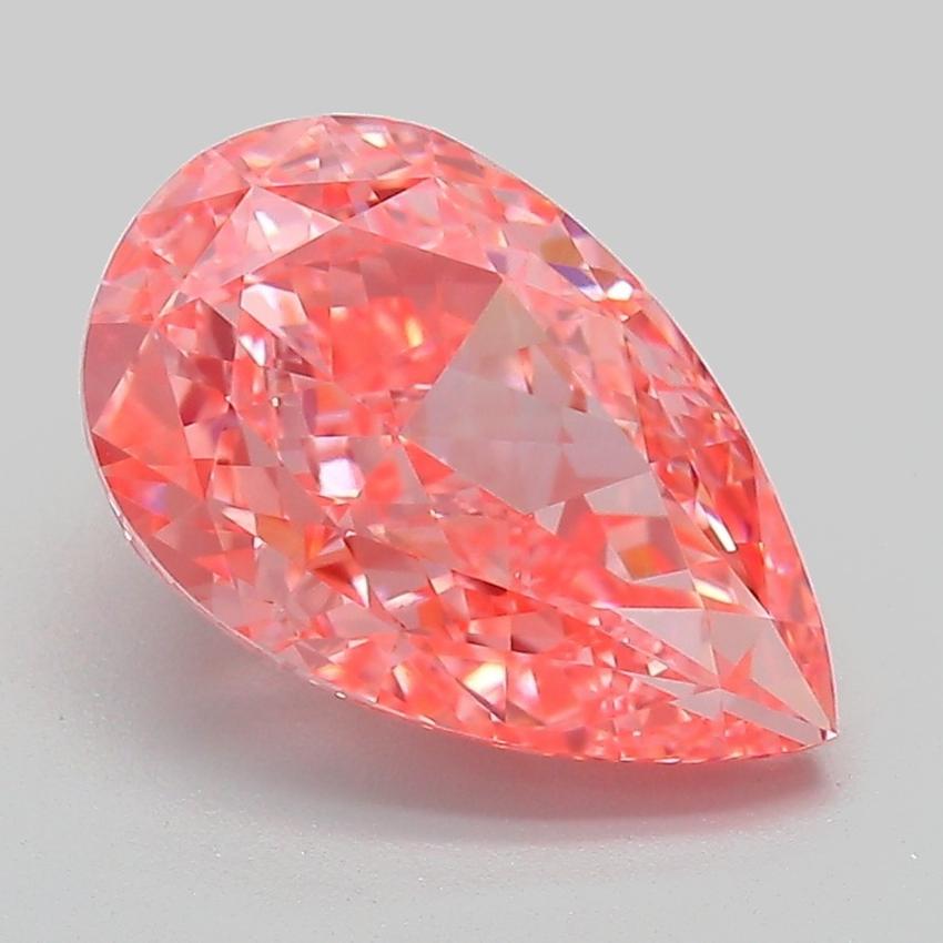 3.14 Ct. Fancy Vivid Pink Pear Lab Grown Diamond