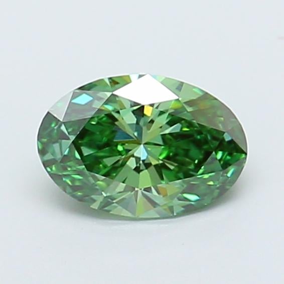 0.82 Ct. Fancy Vivid  Green Oval Lab Grown Diamond