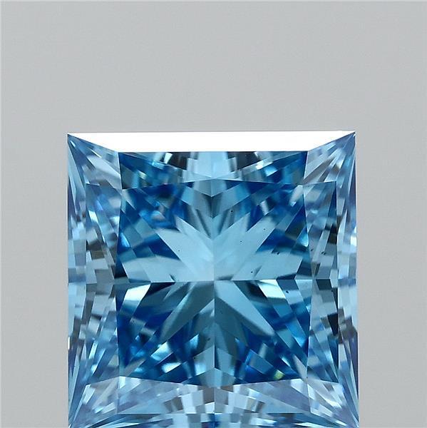 2.18 Ct. Fancy Vivid Blue Princess Lab Grown Diamond