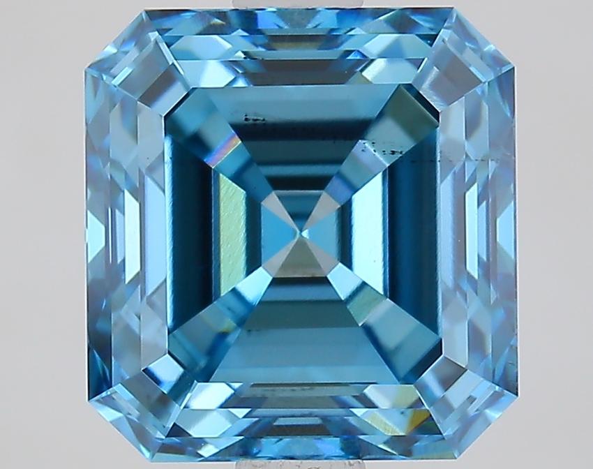 2.60 Ct. Fancy Vivid Blue Asscher Lab Grown Diamond