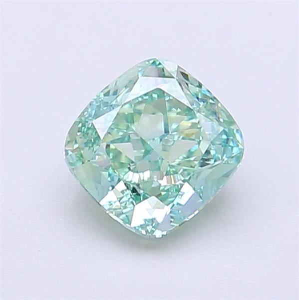 1.01 Ct. Fancy Vivid  Green Cushion Lab Grown Diamond