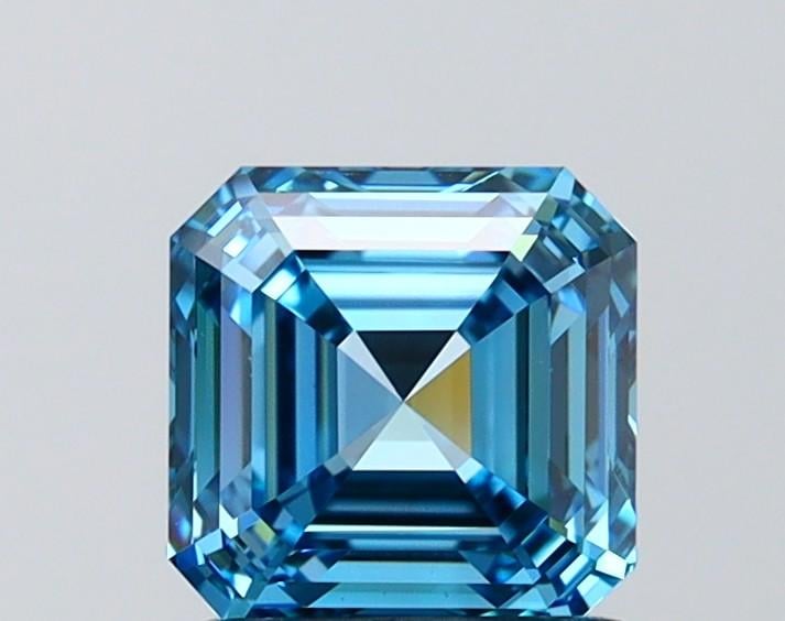 1.54 Ct. Fancy Vivid Blue Asscher Lab Grown Diamond