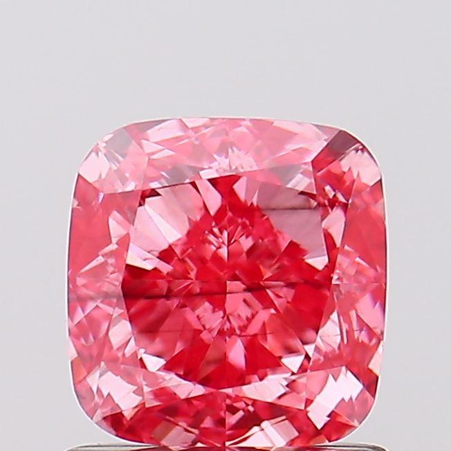 1.08 Ct. Fancy Vivid  Pink Cushion Lab Grown Diamond