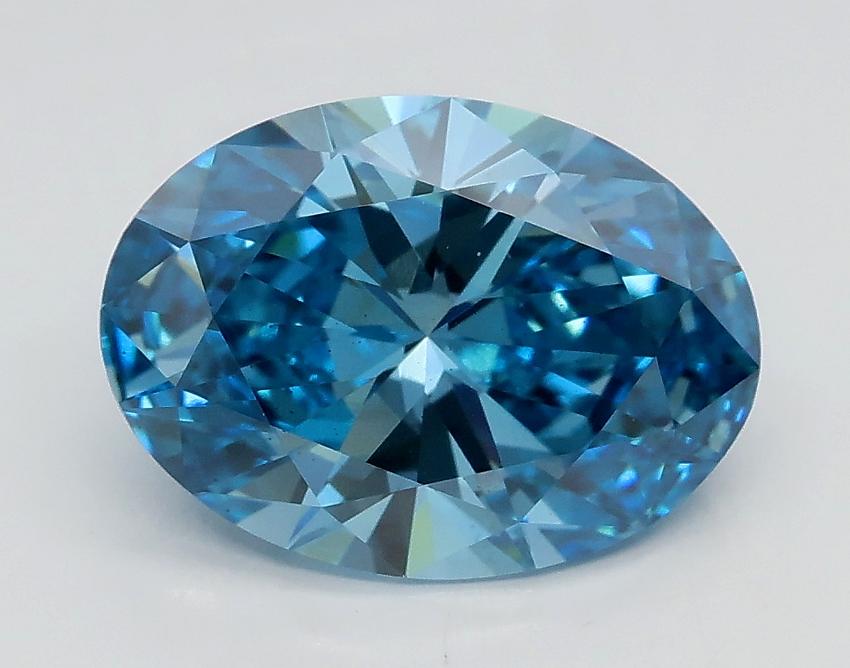 2.02 Ct. Fancy Vivid Blue Oval Lab Grown Diamond