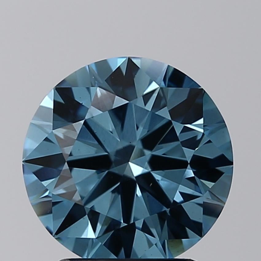 2.20 Ct. Fancy Vivid Blue Round Lab Grown Diamond