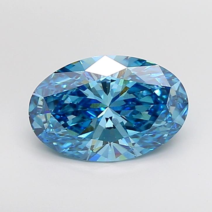 4.47 Ct. Fancy Vivid Blue Oval Lab Grown Diamond