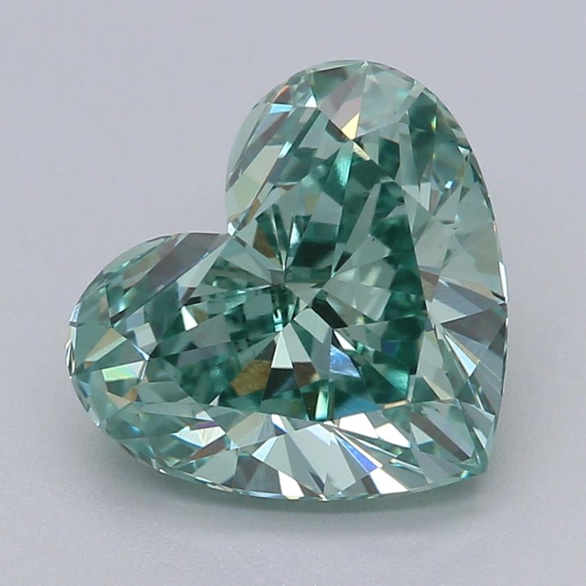 2.05 Ct. Fancy Vivid Green Heart Lab Grown Diamond