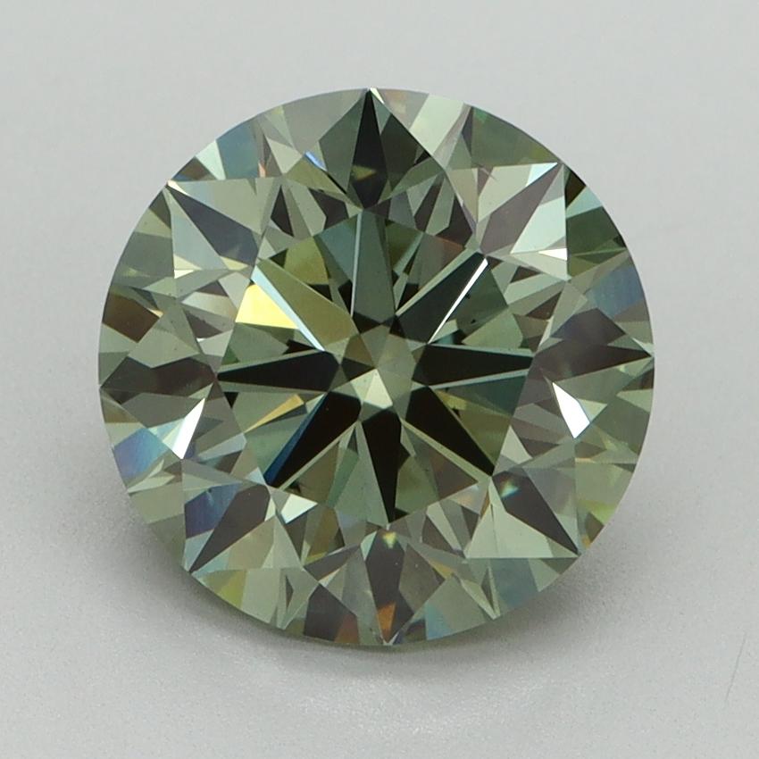2.91 Ct. Fancy Vivid Green Round Lab Grown Diamond
