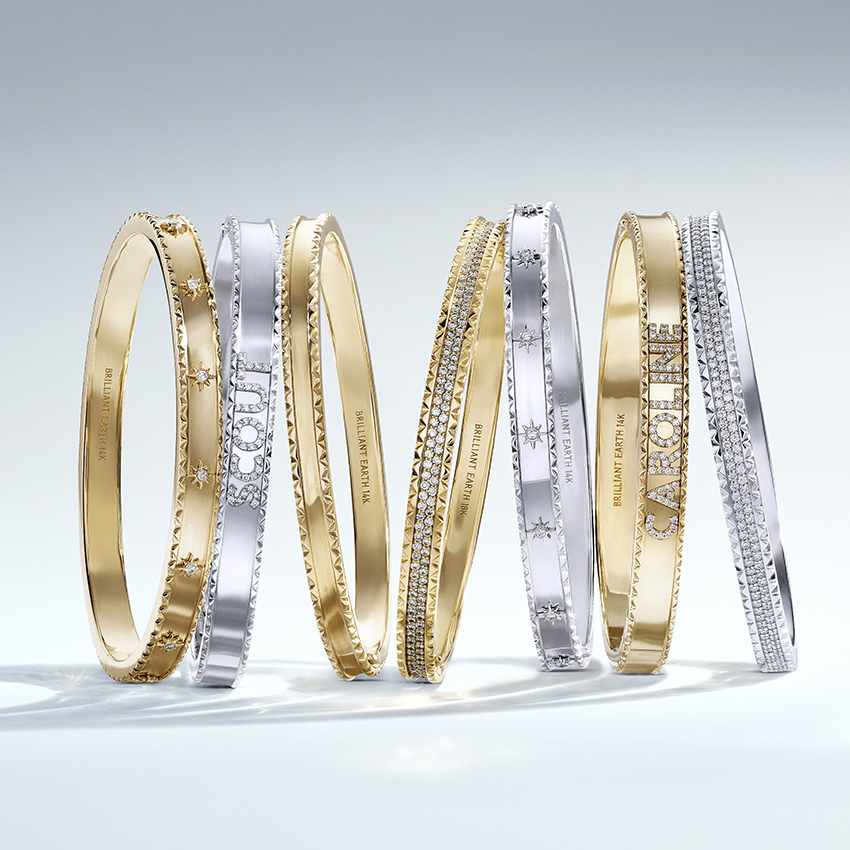 14K Yellow Gold Sol Starburst Diamond 6.5 in. Bracelet