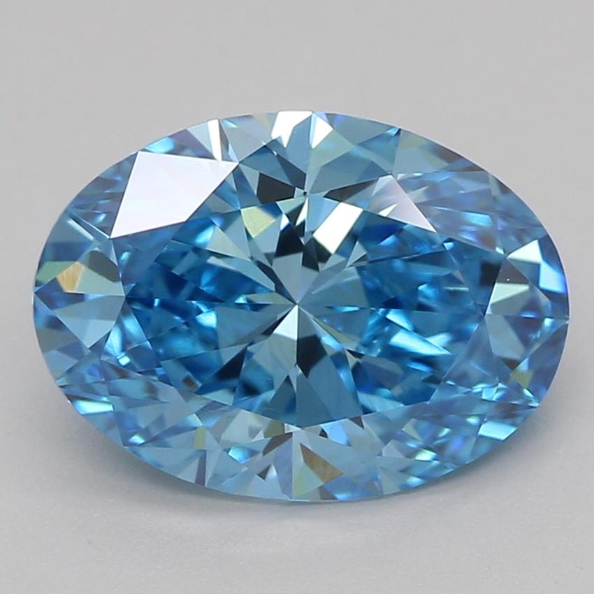 1.57 Ct. Fancy Vivid Blue Oval Lab Grown Diamond