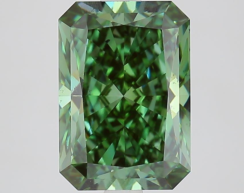 3.06 Ct. Fancy Vivid Green Radiant Lab Grown Diamond