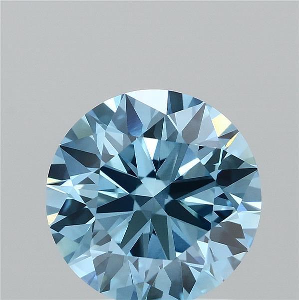 1.56 Ct. Fancy Vivid Blue Round Lab Grown Diamond