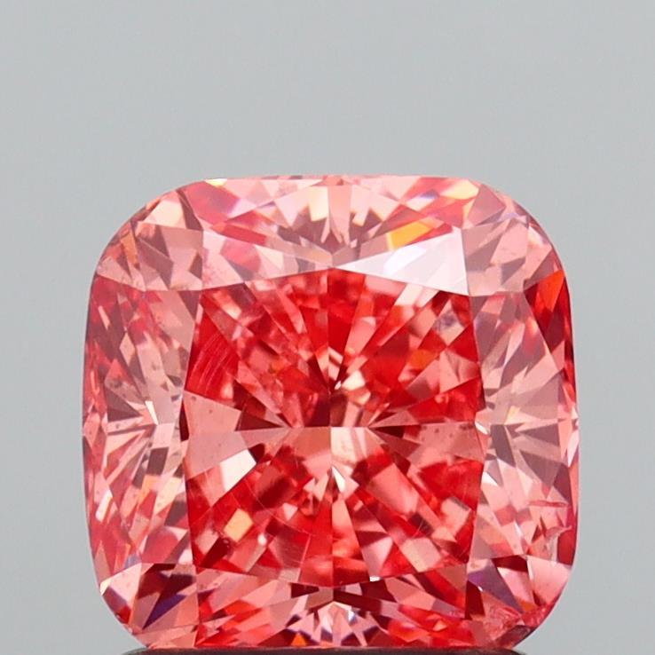 1.51 Ct. Fancy Vivid  Pink Cushion Lab Grown Diamond